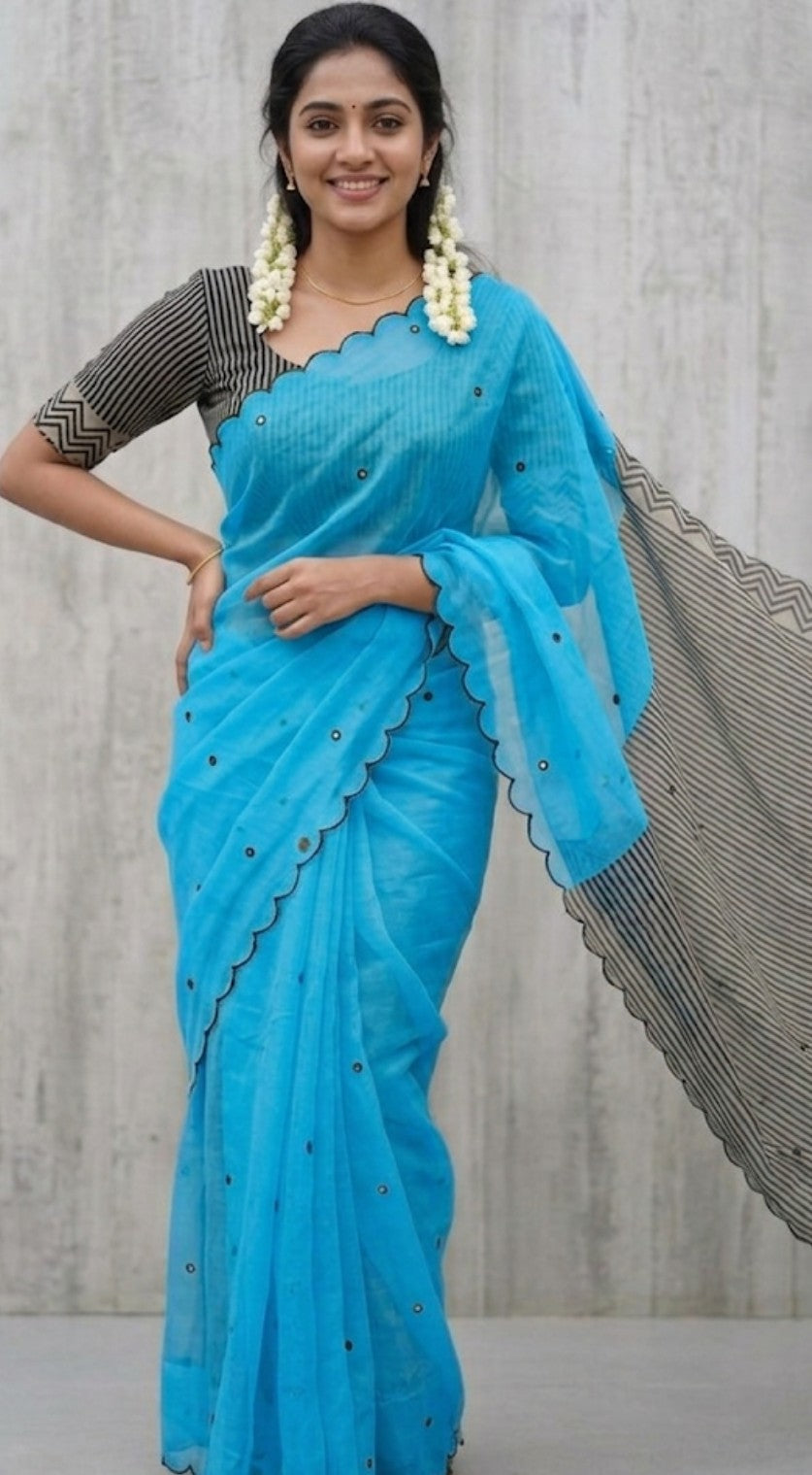 Mirror Work Fancy Sarees