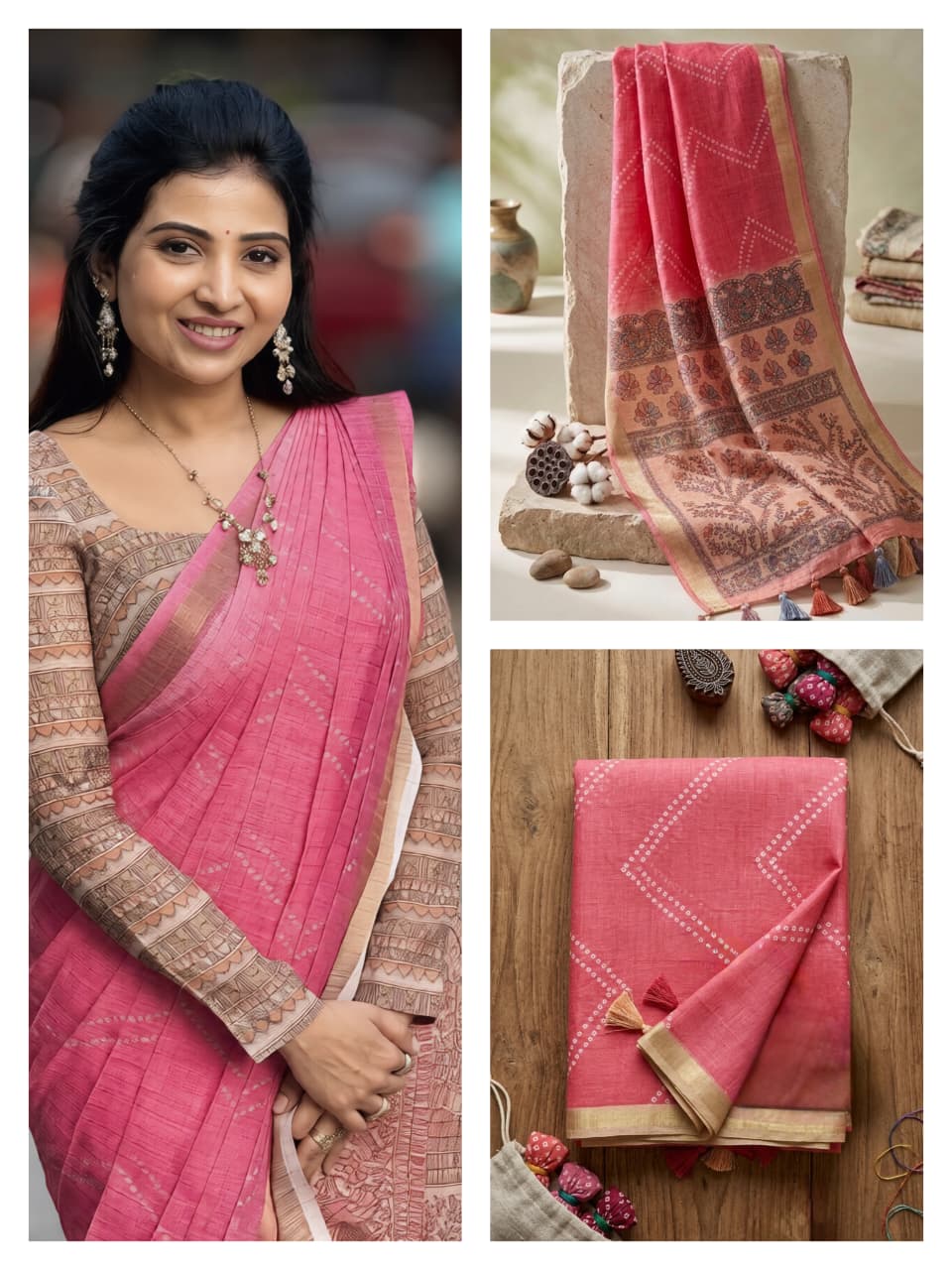 New Linen Cotton Sarees