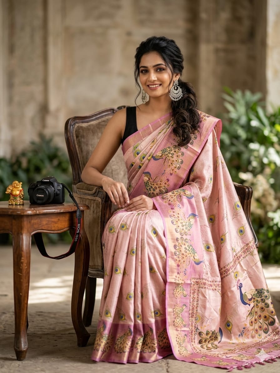 ROYAL KALAMKARI DIGITAL SOFTY SAREE