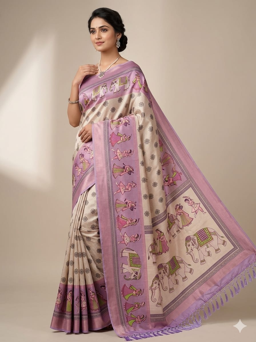 ROYAL KALAMKARI DIGITAL SOFTY SAREE