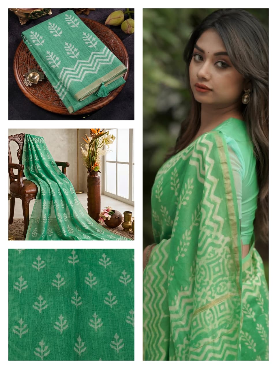 🍁New Linen Cotton Sarees🍁