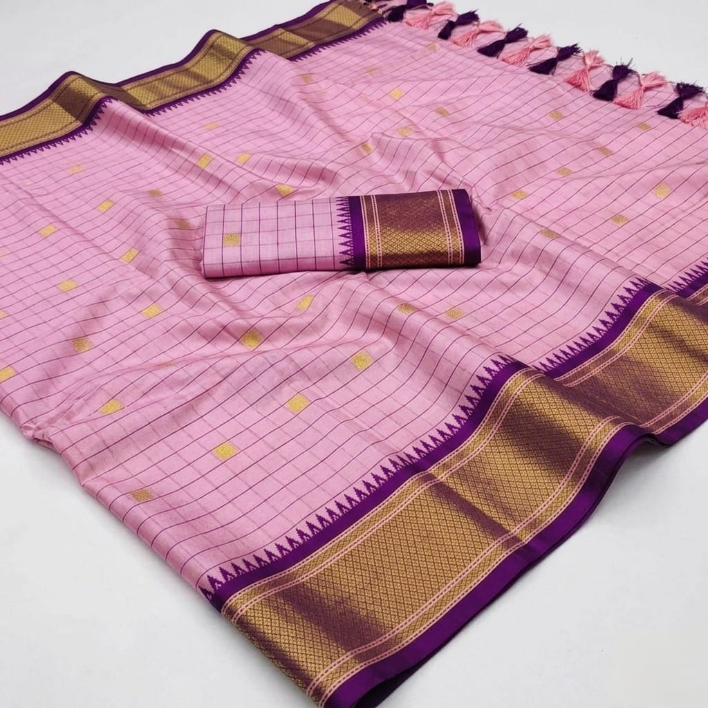 PAITHANI HEAVY RICH LICHI TYPE COTTON SILK SAREES