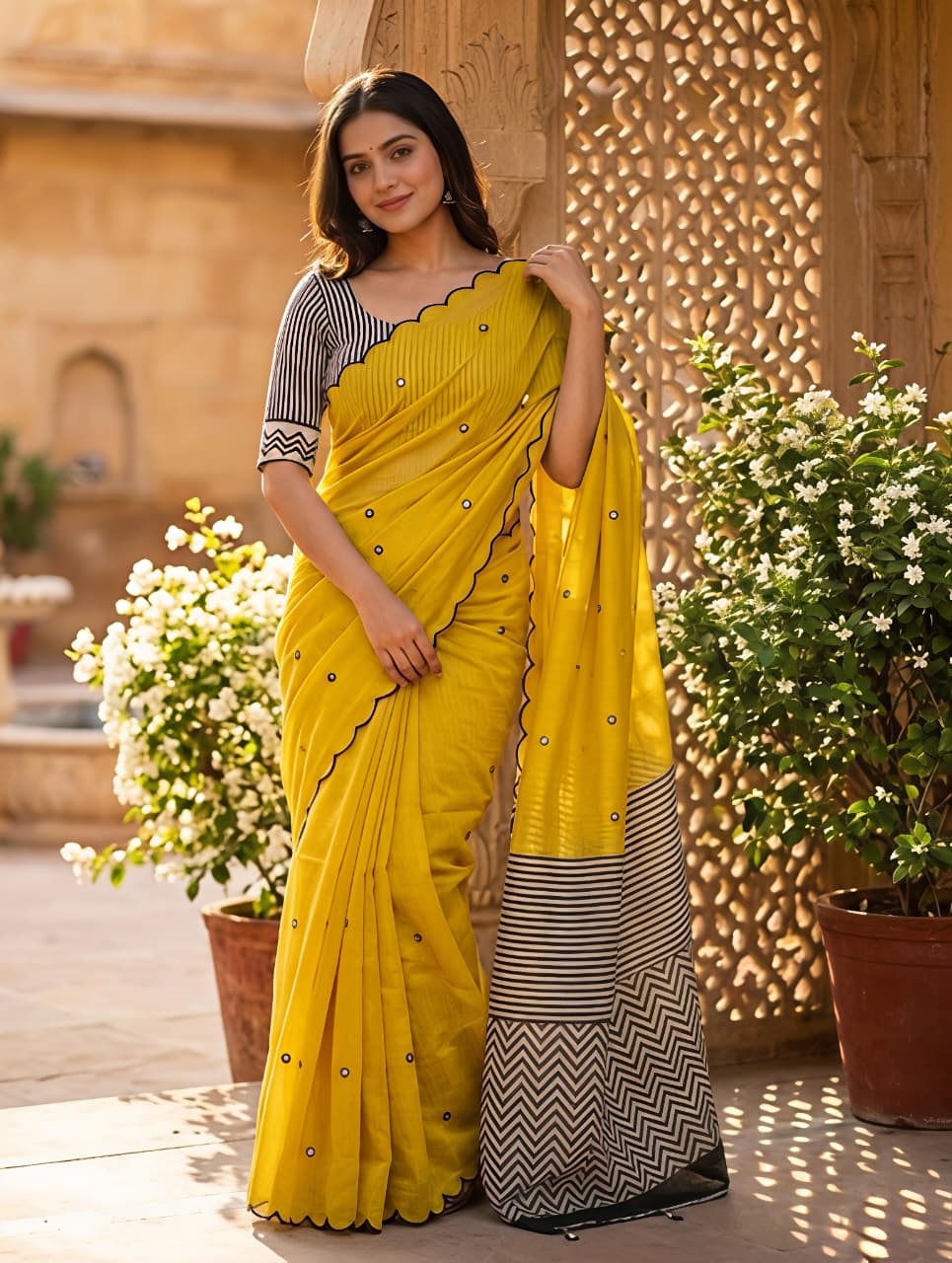 Mirror Work Fancy Sarees