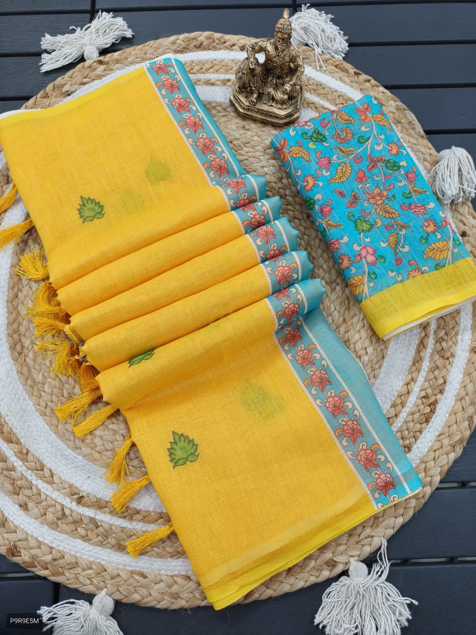Fancy with yellow kalamkari Saree